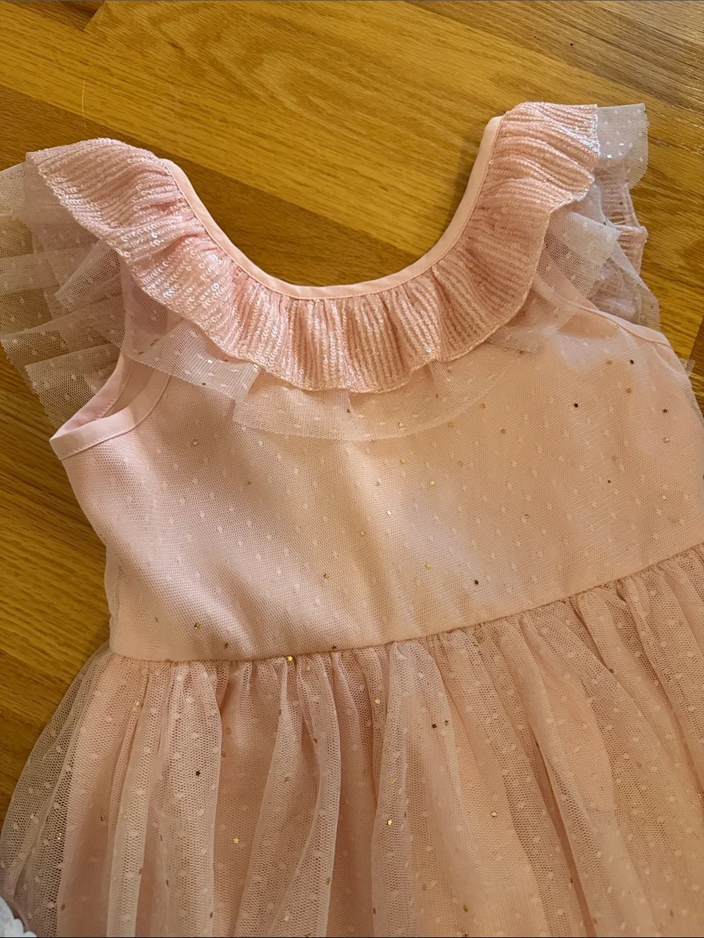 EUC - Girls Light Blue Floral Lace Dress & Pink Sparkly Dress - size 8